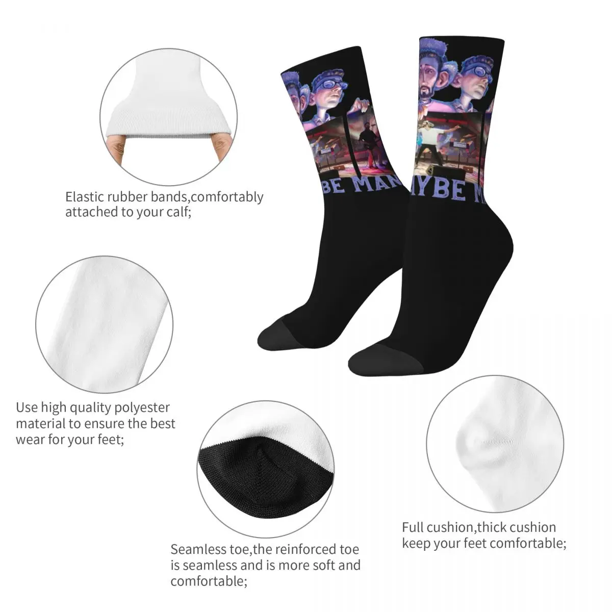 Mp R The Maybe Man Tour Merch Chaussettes pour hommes et femmes, Non ALD dehors Middle Tube Bas, Confortable, Meilleurs cadeaux, 2024