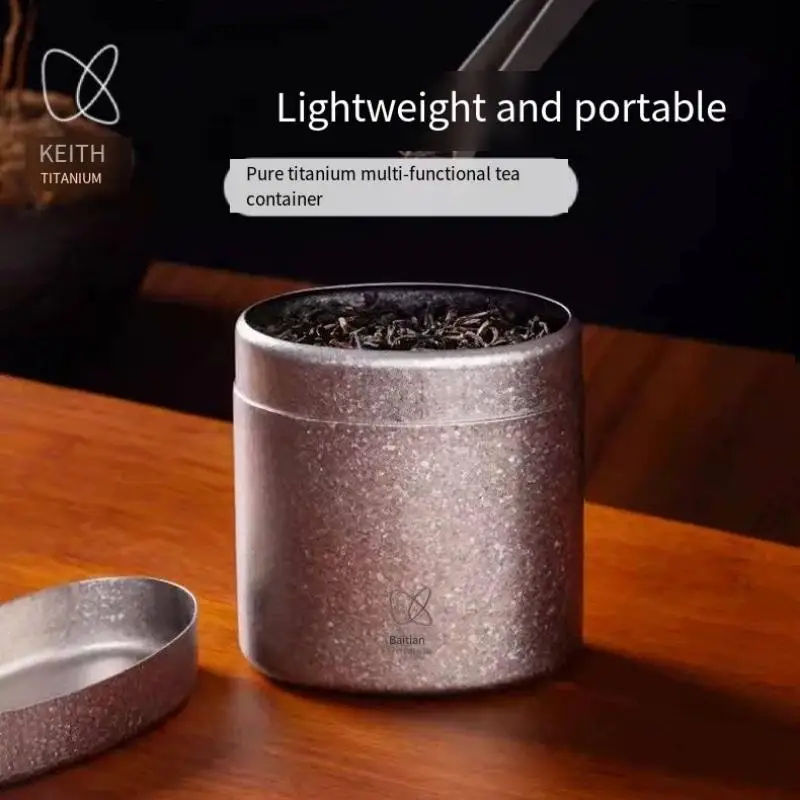 

Pure titanium portable tea cans portable sealed empty tanks on board lightweight green tea cans