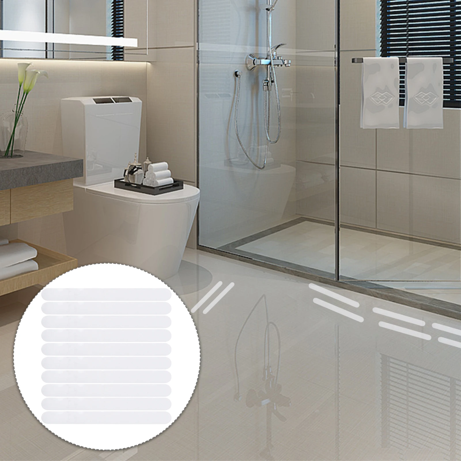 

6pcs Anti Slip Strips Bath Safety Strips Non Slip Stickers Adhesive Treads For Bathtubs Showers Stairs Floors Plastic