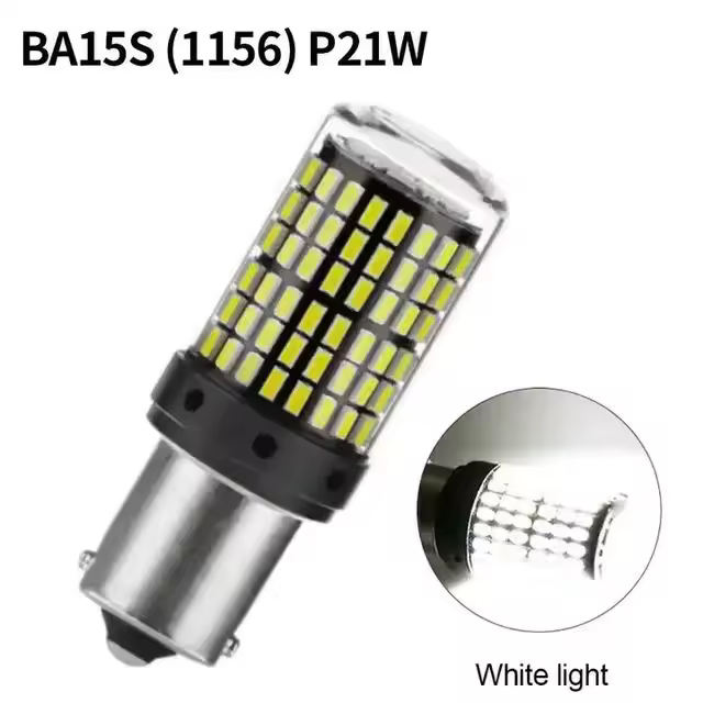 2Pcs 1156 BA15S P21W BAU15S PY21W T20 7440 W21W 3157 1157 P21/5W W21/5W LED Bulbs 144smd led CanBus lamp For Turn Signal Light - Image 8