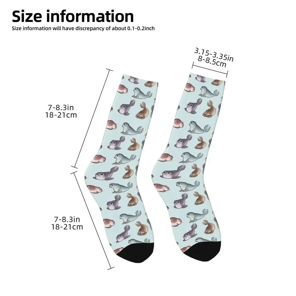 Little Seals Socks Harajuku Sweat Absorbing Stockings All Season Long Socks Accessories for Man's Woman's Gifts