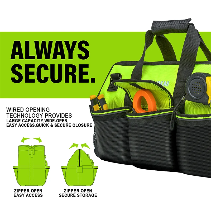 Jakah Electrician Tool Bag Strong And Durable Canvas Thickened Portable Multi-functional Water-Resistant Construction