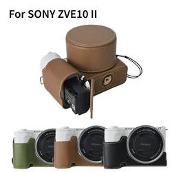 PU Leather Camera Half Case Protector for Sony ZV-E10 II Mark II ZVE10M2 ZVE10 II Battery Openning Base Cover
