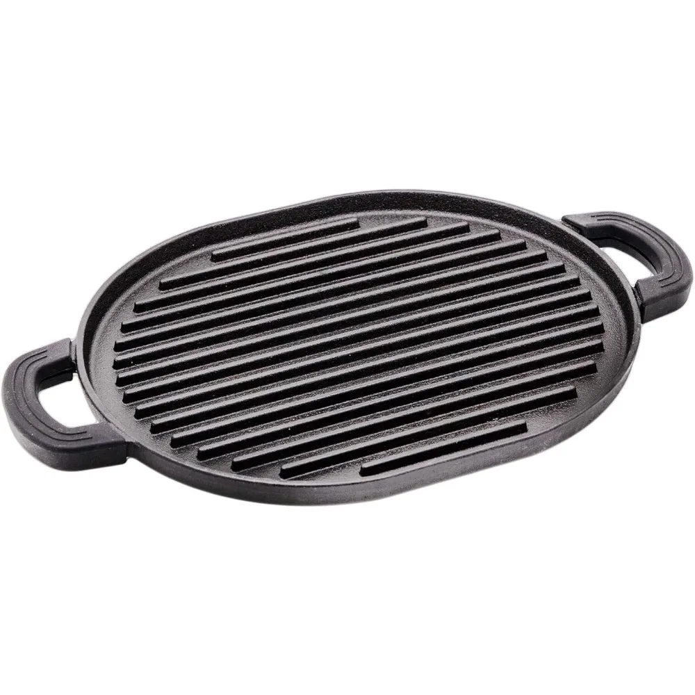 

Чугунный гриль Nuwave, антипригарная поверхность для гриля 12,42 x 10,21 дюйма, глубокие резьбы для гриля, предварительно приправленные, силиконовые ручки, E