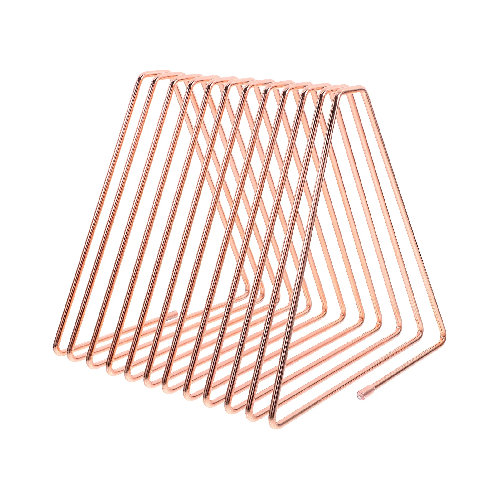 

Triangle Metal Desktop Holder Rack 11 Slots Expandable Book Magazine Vinyl Record Organizer Adjustable Wire Stand for Office