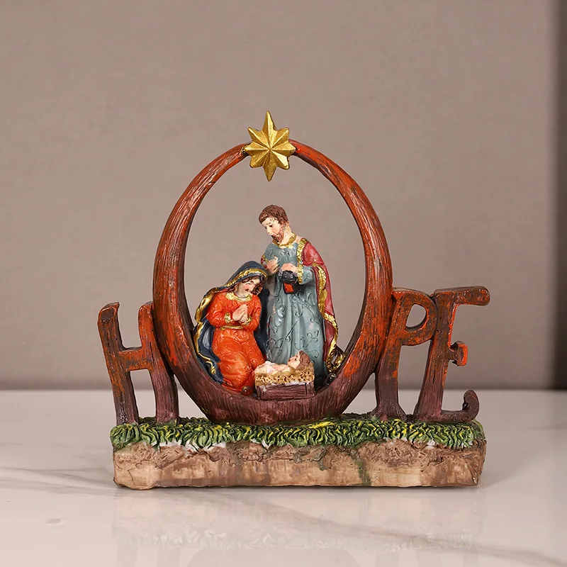 Classical Religious Figures Ornaments European Resin Decorations Faith Born Church Decoration