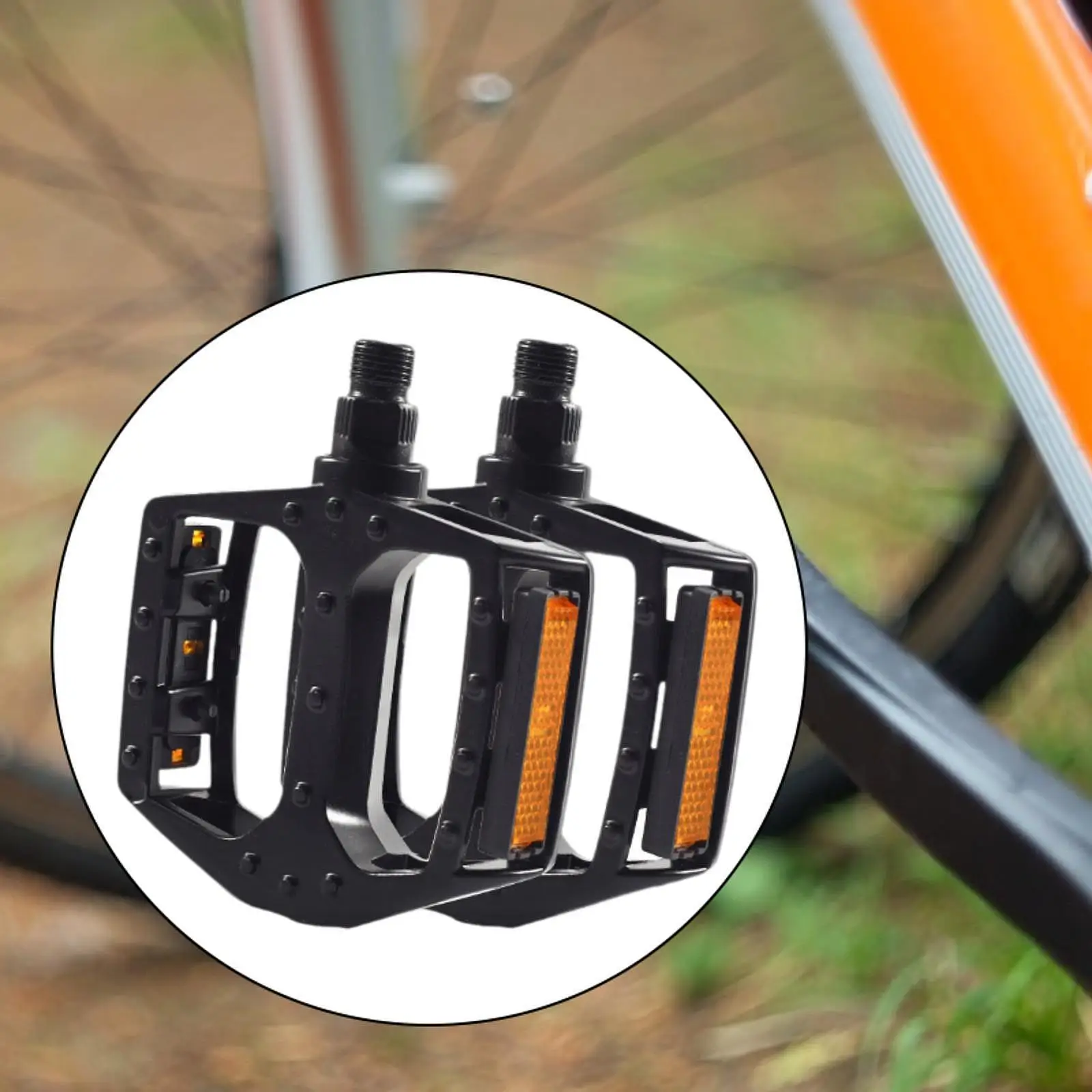 A Pair Bicycle Pedals with Reflective Panels Replace Parts Easily Install Generic Accessories Sturdy Versatile Anti Slip