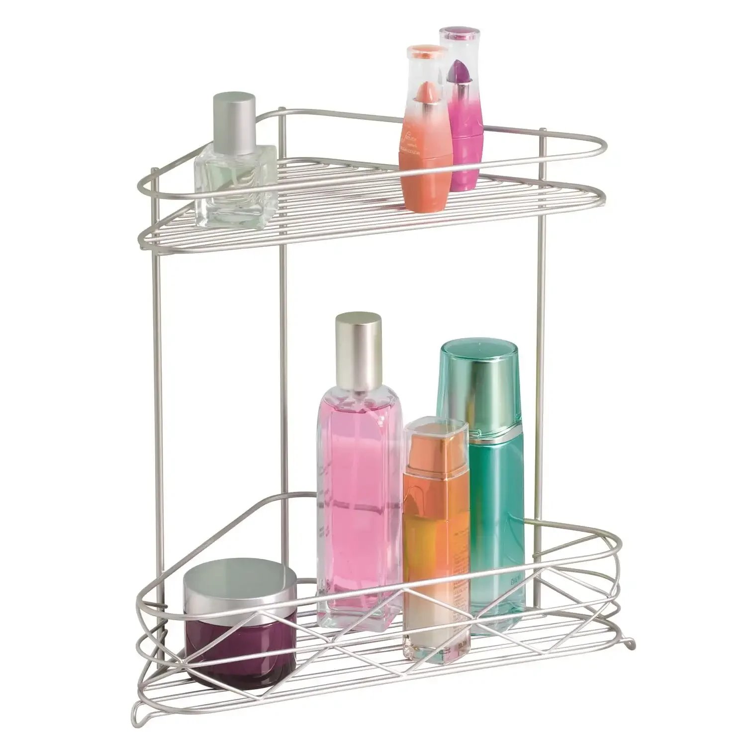 (2er-Pack) Eckregal für Badewanne und Dusche aus Stahl, 10,75" x 6,5" x 10,6", satiniert