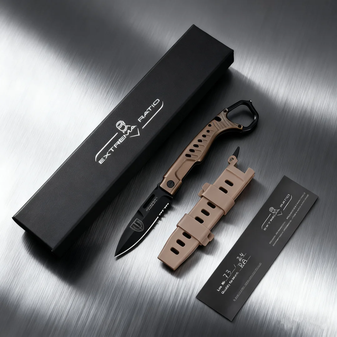 

MH-STEALTH Ghost - 3.38-inch N690 steel, portable folding knife, aluminum handle with sheath, sharp fruit knife