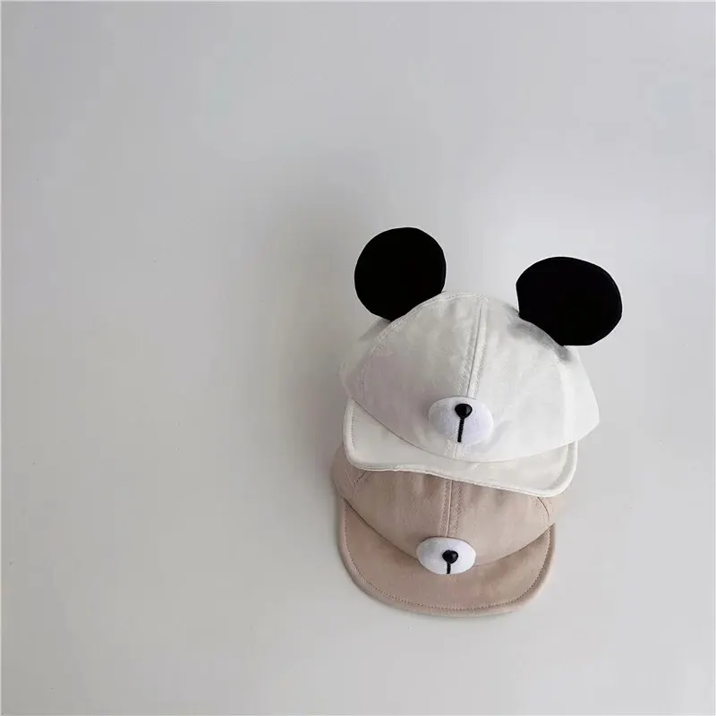 Cute Bear Ear Baby Hat Kids Boy Girl Soft Cotton Peaked Bonnet Caps Children Cartoon Casual Sun Visor Hats