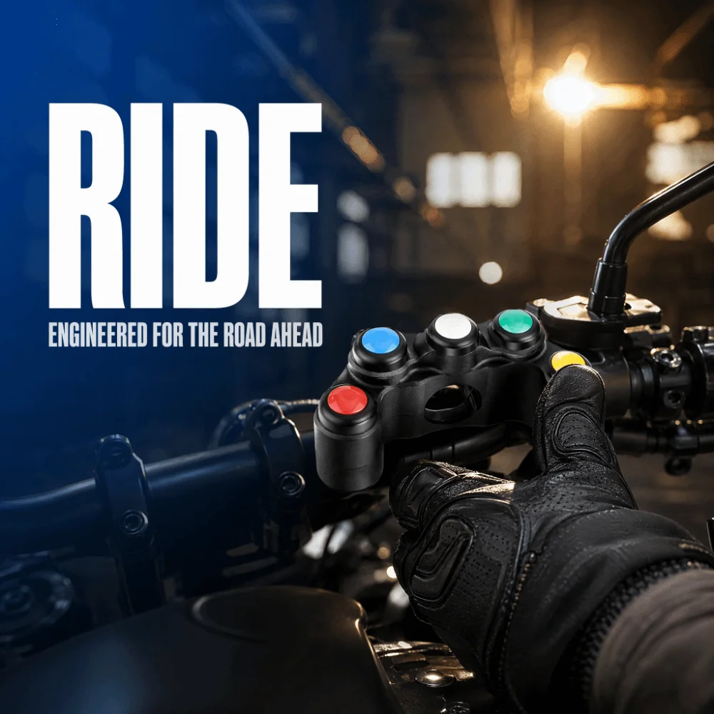 Plastic Motorcycle Handlebar Switch 22mm Diameter Black Fog Light Switch Universal 5 In 1 Switch Handlebar Control Fix