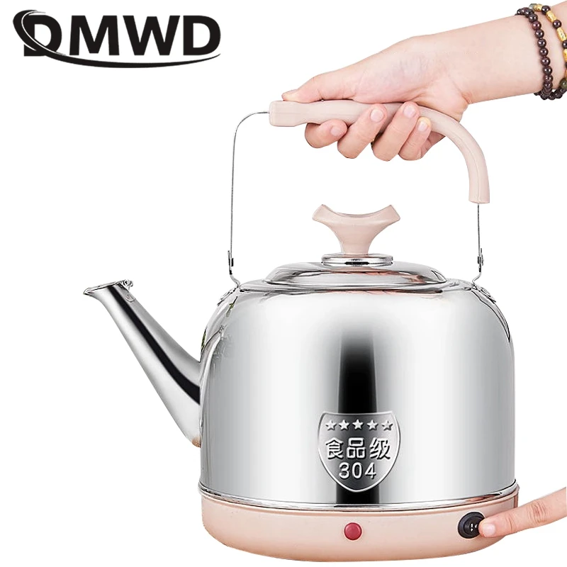 DMWD 5/6/7L ไฟฟ้าเกรด304สแตนเลสสตีลเครื่องทำน้ำอุ่นแบบพกพาหม้อไอน้ำความร้อนหม้ออัตโนมัติ Keep Warm
