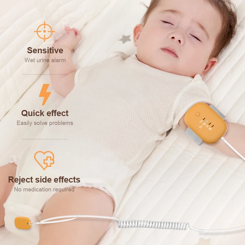 Magnetic Suction Bedwetting Alarm Type-C Rechargeable Enuresis Alarm Vibration&Sound Pee Alarm for Children Elder Potty Training