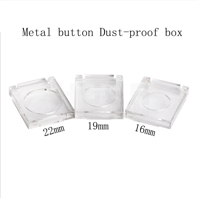 2pcs Dust Proof Cap Used For Metal Button 16mm/19m/22mm Water Proof Protective Cover Transparent Protection Box