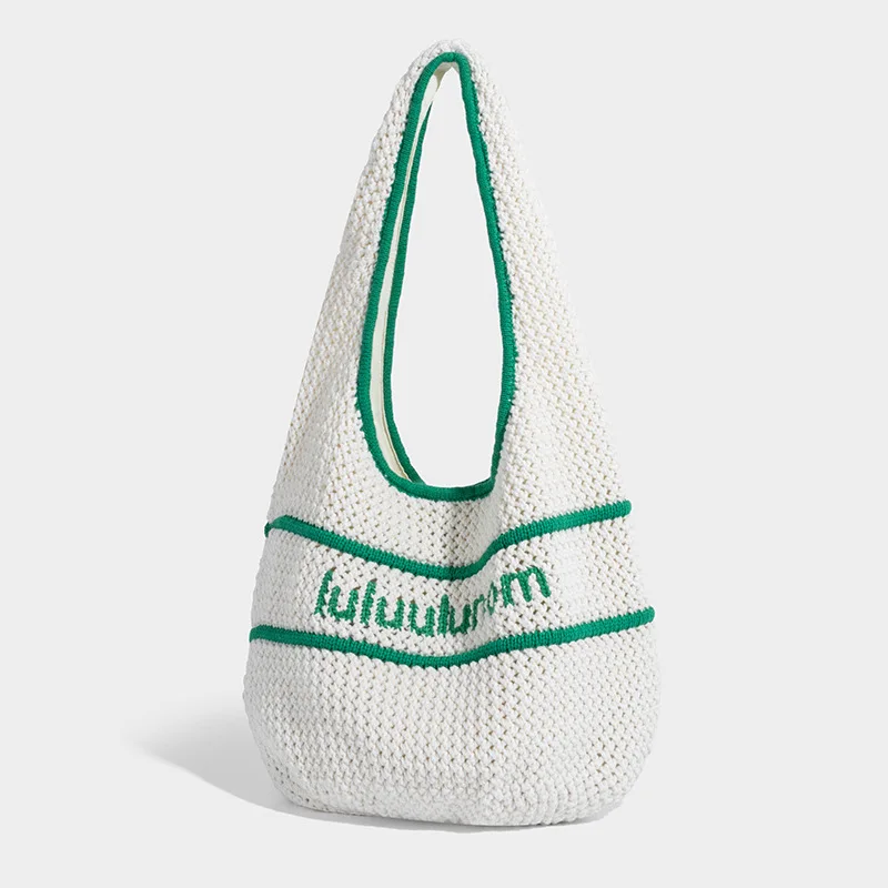 

2026 Spring Summer Woven Tote Bag with Chain, Dopamine Color Multi-Way Shoulder & Underarm Bag, Trendy Casual Purse