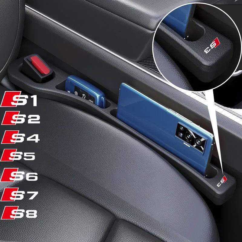 2Pcs Car Seat Gap Filler Leather Leak-proof Plug Strip For AUDI S1 S2 S3 S4 S5 S6 S8