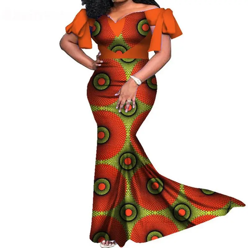 

New Plus Size African Wedding Party Dresses for Women New Dashiki Ankara Evening Gown Elegant Turkey Outfit Robe Africa Clothes