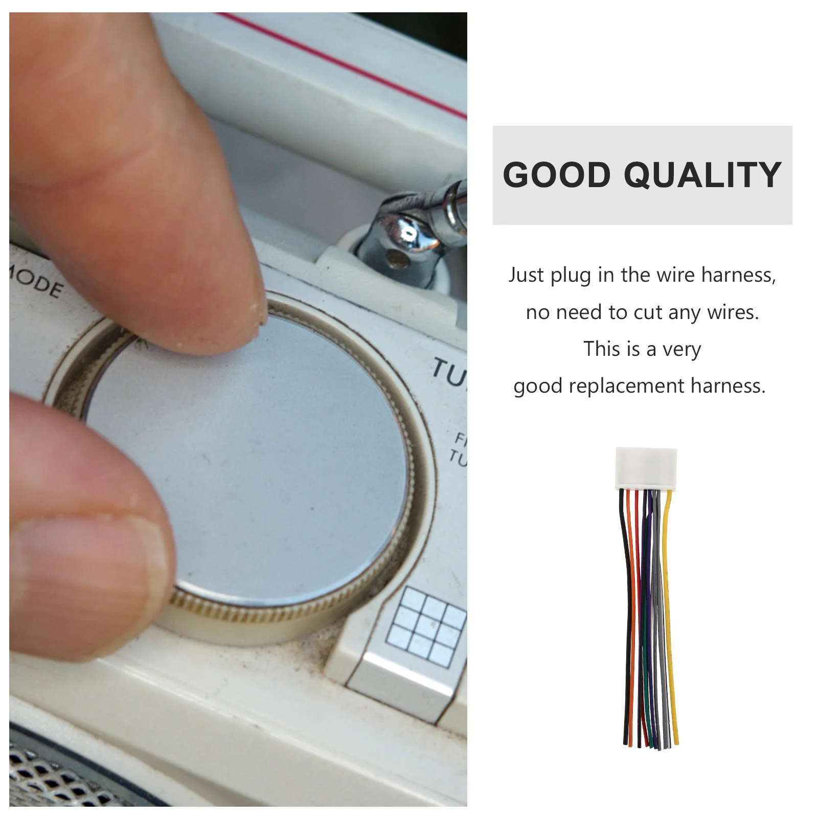 

1Pcs Stereo Wire Harness 12 Pin Cable Connector for Tape Wire Dual Stereo Cable Audio Power Cord