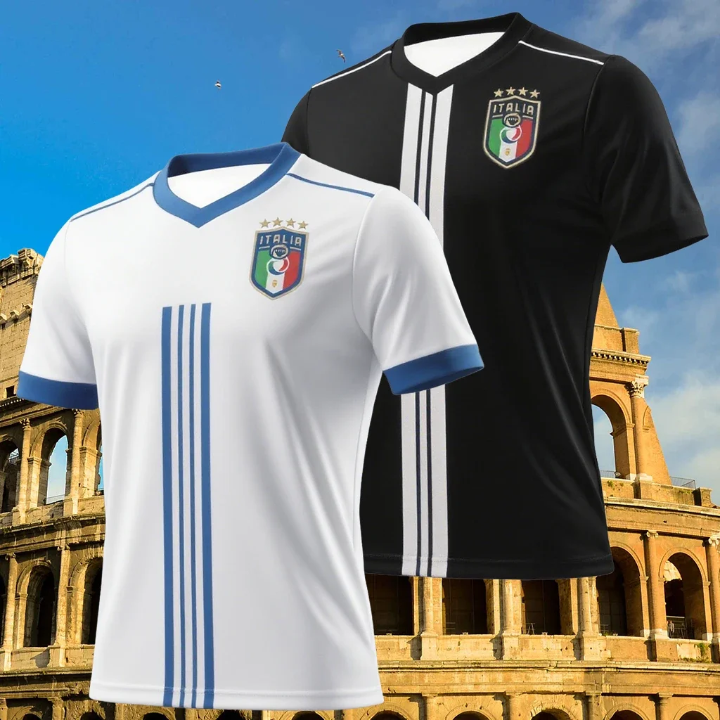 

New Italian Badge 3D Printed Quick Drying Breathable T-shirt for Outdoor Motorcycle Bicycle Riding Men's Casual Loose T-shirt