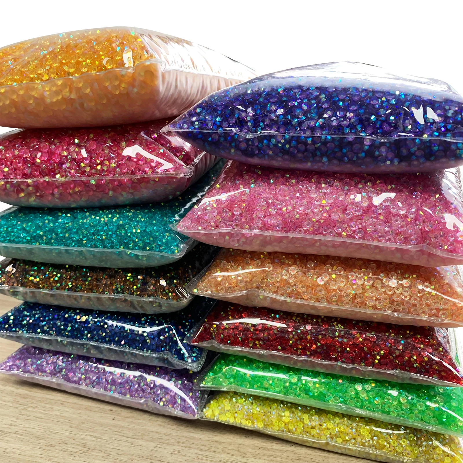 2-6mm AB Color Resin Flatback Jelly Rhinestones Bulk Wholesale Glue On AB FlatBack Crystals Strass Nail Glitters Garment Stone