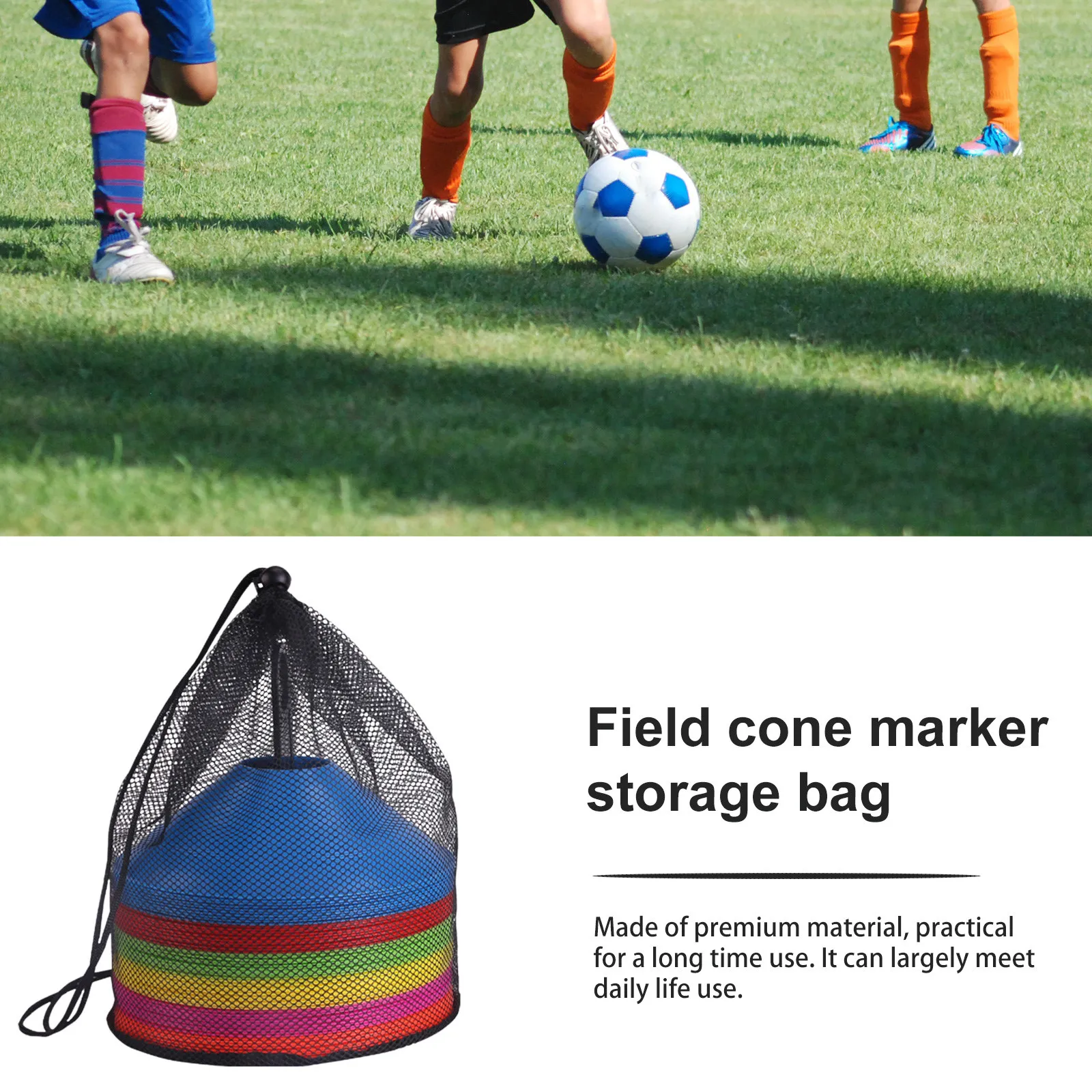 4Pcs Drawstring Cone Mesh Bags Portable Sports Storage Logo Disc Carrier Bag Fitness Outdoor Use Pouch Mesh Bags Drawstring