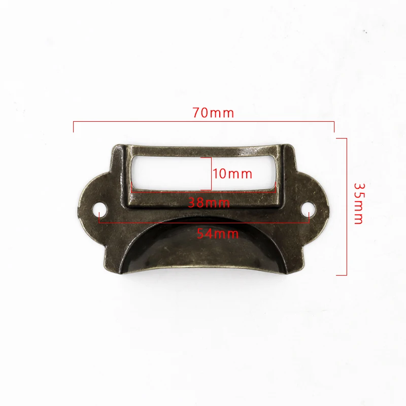 20PCS File Name Card File Cabinet Handles Label Holder Antique Bronze Drawer Label Pull Cabinet Frame Handle