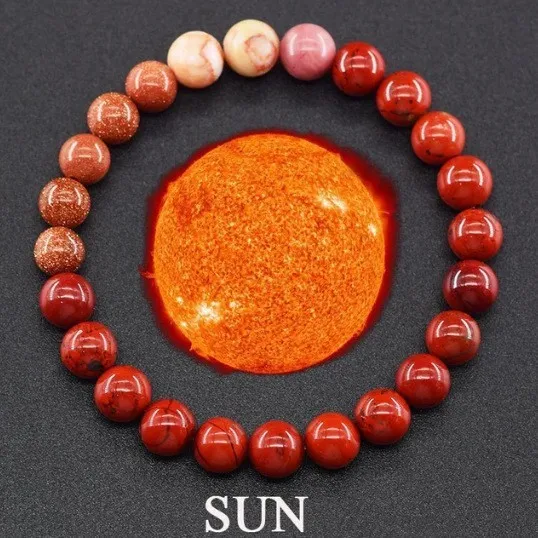 Cross-border supply Eight planets of the solar system Natural stone planet bracelet New space bracelet Men's and women's gift je