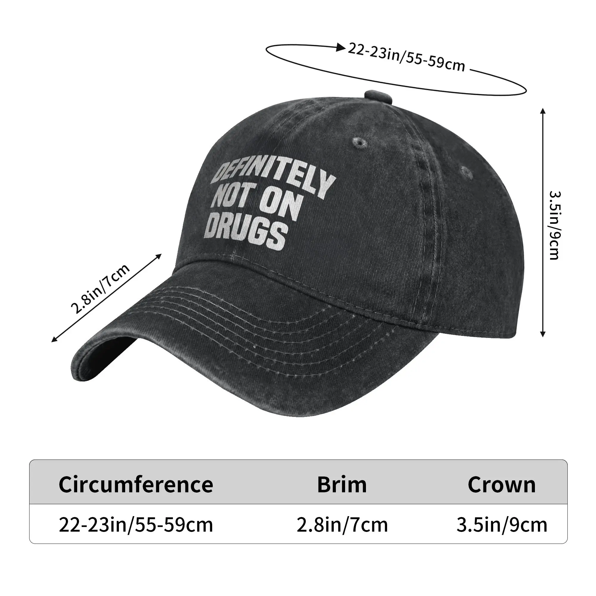 Definitely Not On Drugsed Active Casual Baseball Cap  Outdoor Sports Hip Hop Hats Summer Sun-Proof Unisex Stylish Baseball Caps