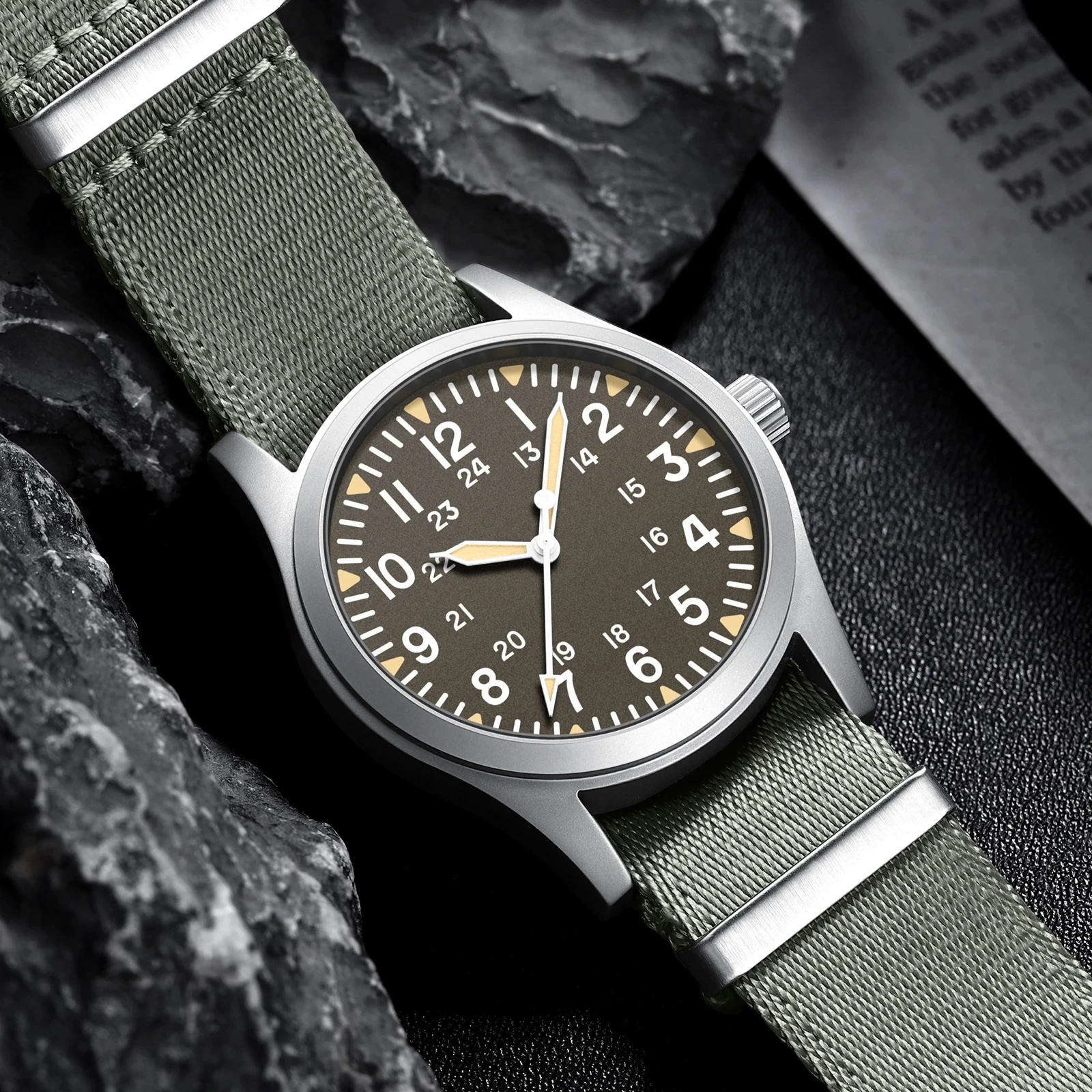 MILITREK 2026 Neue 37mm Militär Retro Gürteluhr Herren VK31 Quarzuhr Edelstahl 100m Wasserdicht C3 Nachtlicht Reloj Hombre – Detail 12