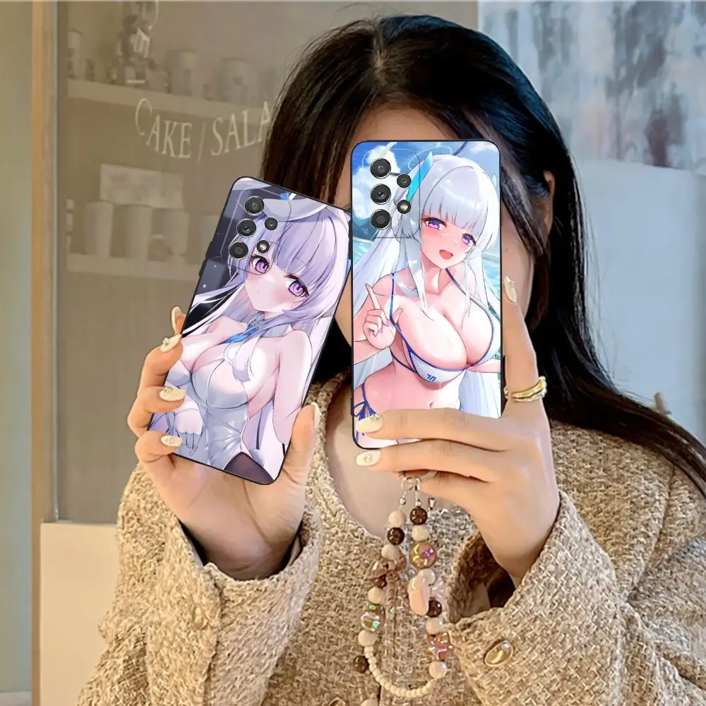 الأزرق الأرشيف Ushio Noa قضية الهاتف لسامسونج غالاكسي M55 54 42 35 34 33 32 23 22 15 14 13 12 F55 5G غطاء ملون جميل