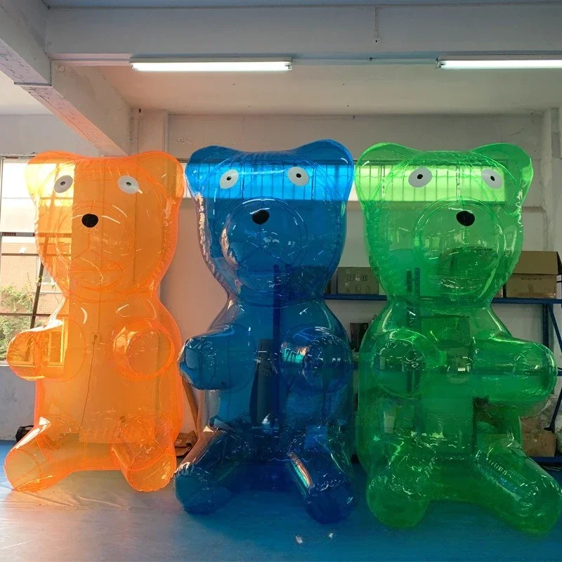 PVC inflatable transparent bear, celebration advertising campaign decoration, product inflatable bear model PVC festival inflata