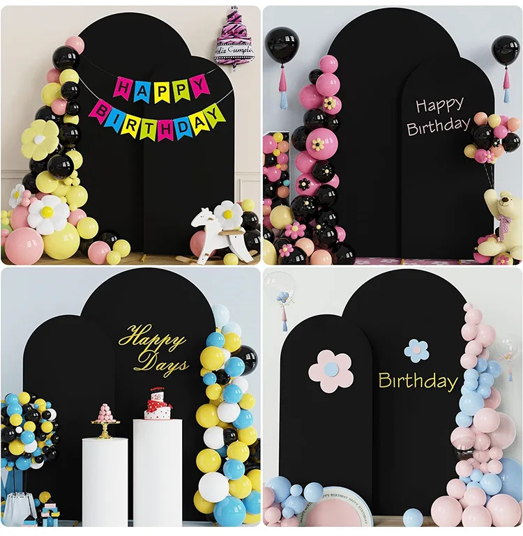 VIKAMA Einfarbiger Bogen-Hintergrundbezug, für Babyparty, Hochzeit, Verlobung, Geburtstag, Abschlussfeier, Partydekoration – Detail 13