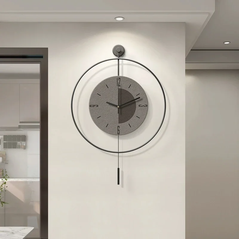 Art decoration, non perforated wall clock, living room, minimalist clock 50CM