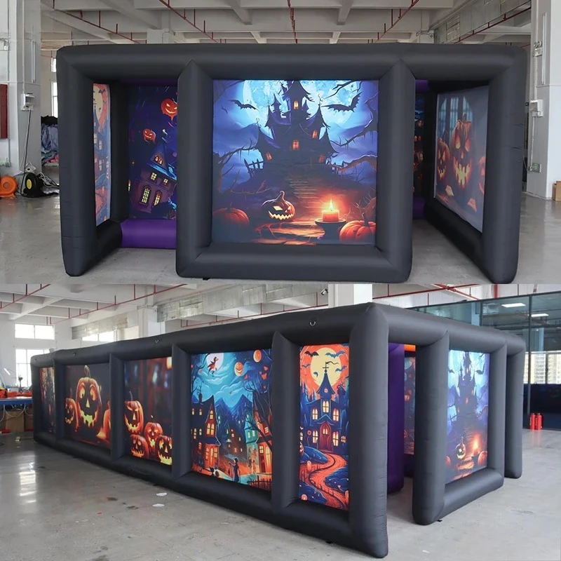 

2025 Newest Black Scary Inflatable Maze Arena Pumpkin Halloween Haunted House for sale