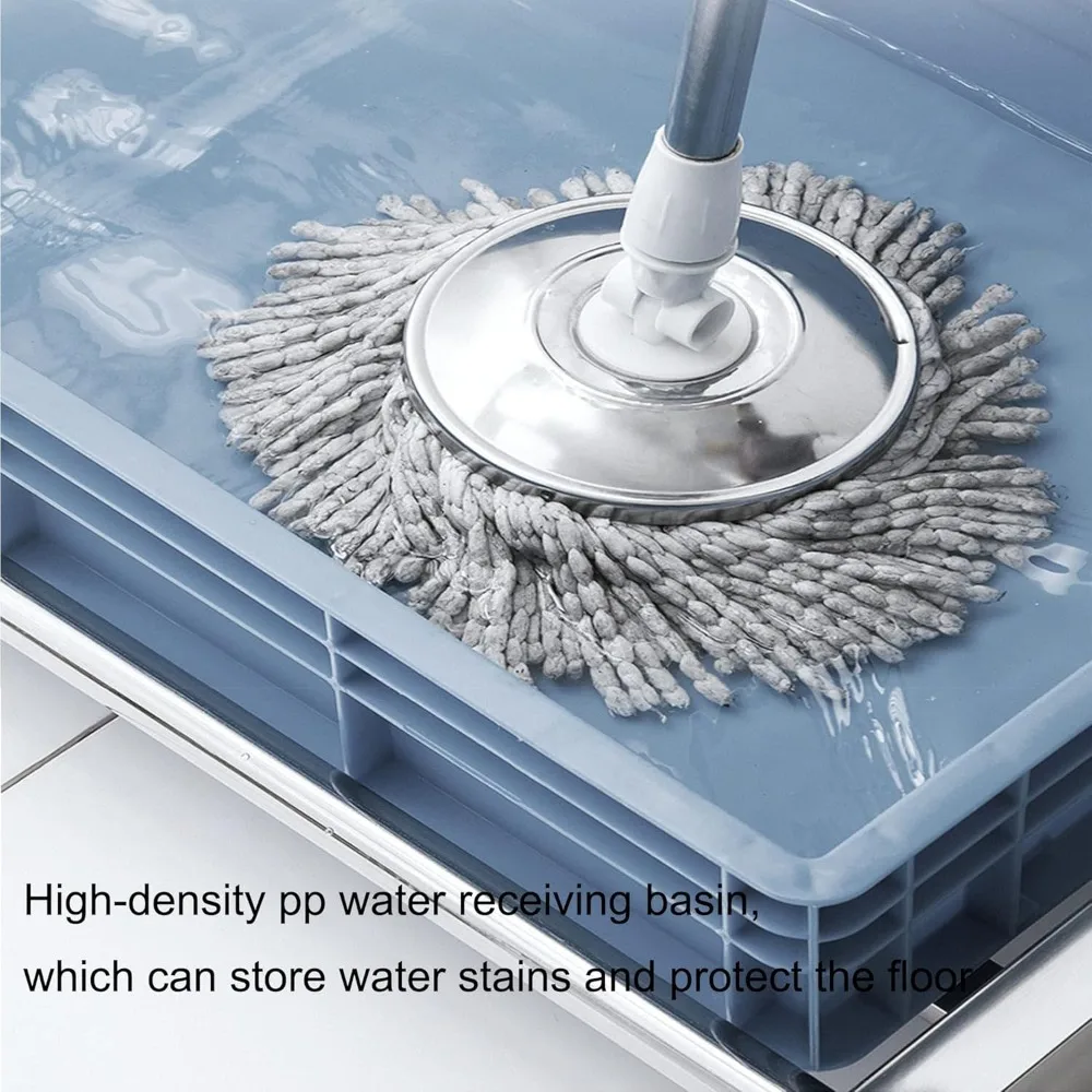 مكنسة وممسحة محمولة، منظم مستلزمات التنظيف، عربة التدبير المنزلي بعجلات عالمية ورف تصريف الممسحة #6