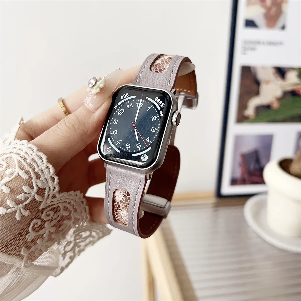 Watch Band For iWatch 42/44/45/46/49mm 38/40/41mm PU Leather Fashion Watch Strap For Watch Series Ultra2 Series 10/9/8/7/6/5/4/3/2/1_voghion.com