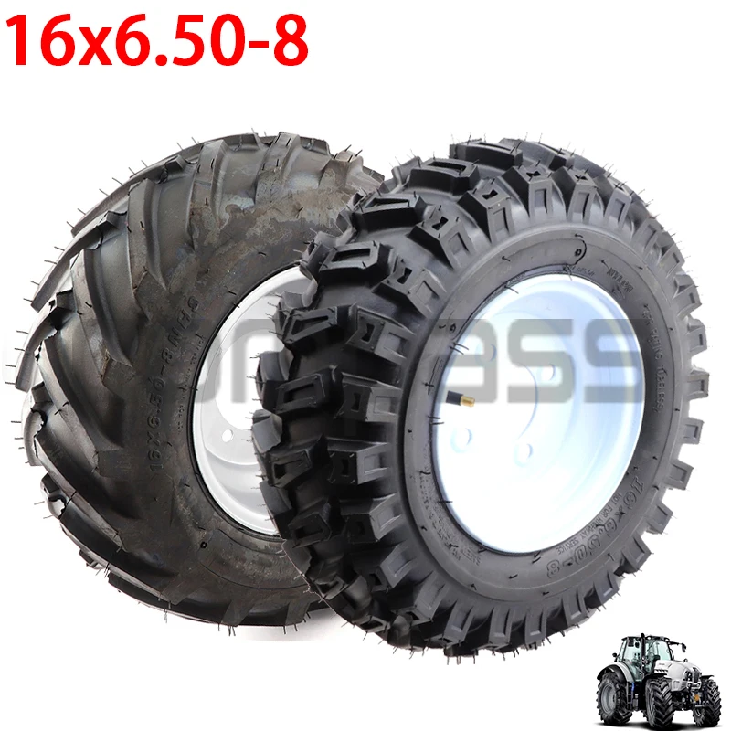 16x6.50-8 vacuum Tyre tubeless With 8 inch iron hub for ATV snowplow Lawn Mower Farm Vehicle Tool Car Tire Parts