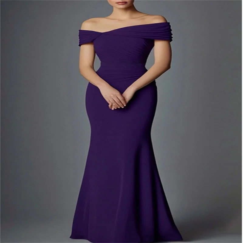 

Customized Purple Baby girl one-piece Dress Mermaid Women Evening Dress Girls Party Dresses Floor-Length Prom Dress 2025
