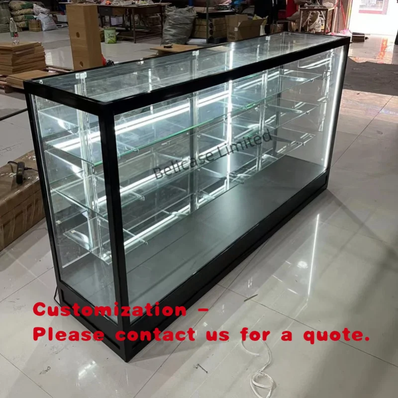 custom.70 Inch Heavy Capacity Grocery Shop Glass Cabinet with Led Light Showcase Retail Store Furniture Display Cab