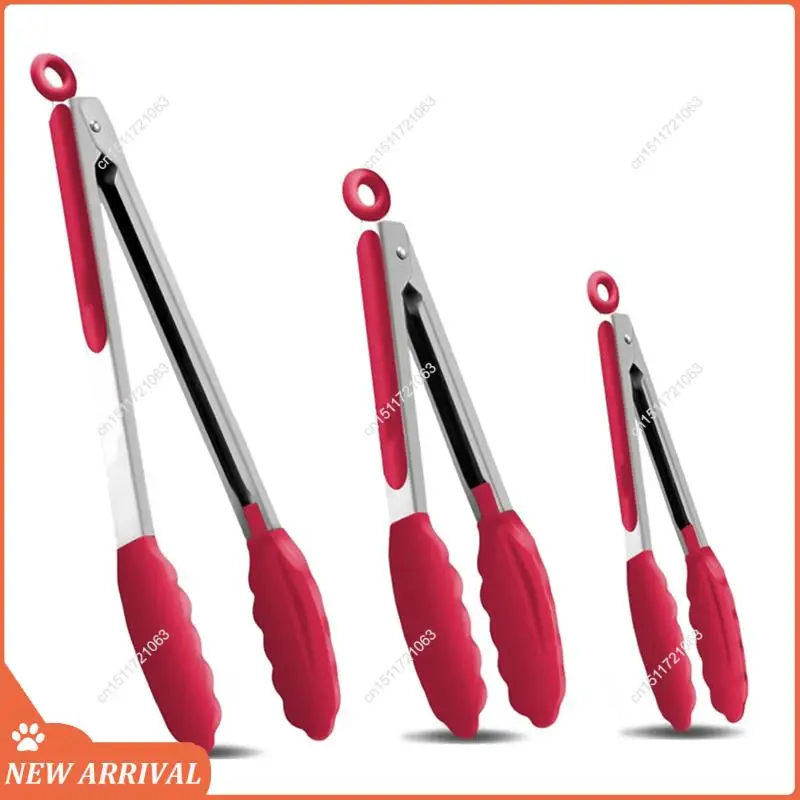 Emption!3-Piece Premium Stainless Steel Locking Kitchen Tongs With Silicon Tips, Set Of 3-7Inch, 9Inch And 12Inch