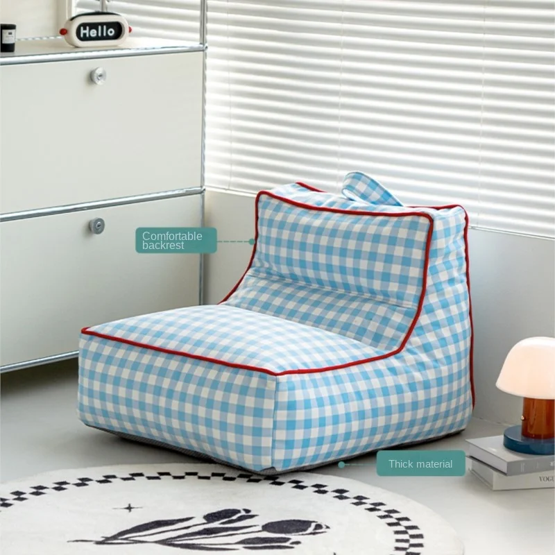 Creative Lazy Sofa Sleepable Ocean Plaid Bean Bag Chair Home Bedroom Casual Single Chair HQ508