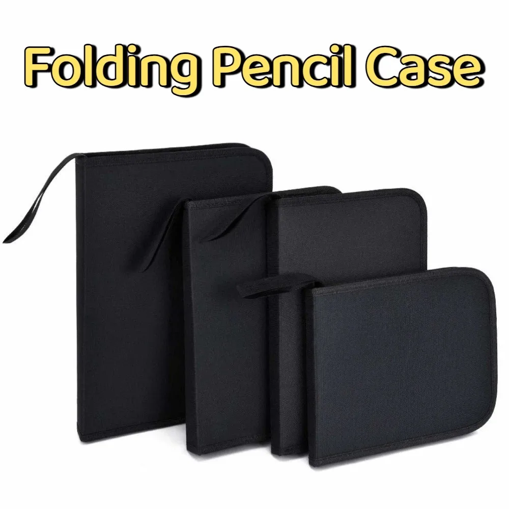 

36/48/72/120 Holes Folding Pencil Case Professional Large Capacity Painting Pencil Bag Multi-functional Save Space Pen Curtain