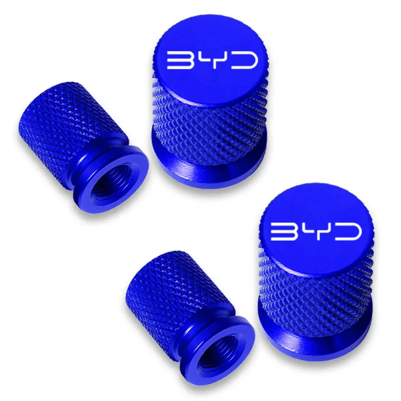 4 Uds. Cubiertas de tapa de válvula de neumático de rueda de coche de aluminio para BYD Atto 3 Act 3 Tang F3 E6 Dmi Yuan Song plus EV2022 2023 accesorios de coche