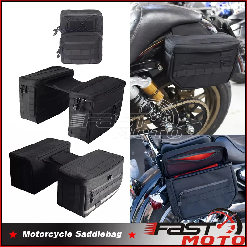 

Motorcycle Essential Saddlebags Waterproof Tail Luggage Suitcase Saddle Bag Side Travel Bags For Harley Dyna Cafe Racer Custom