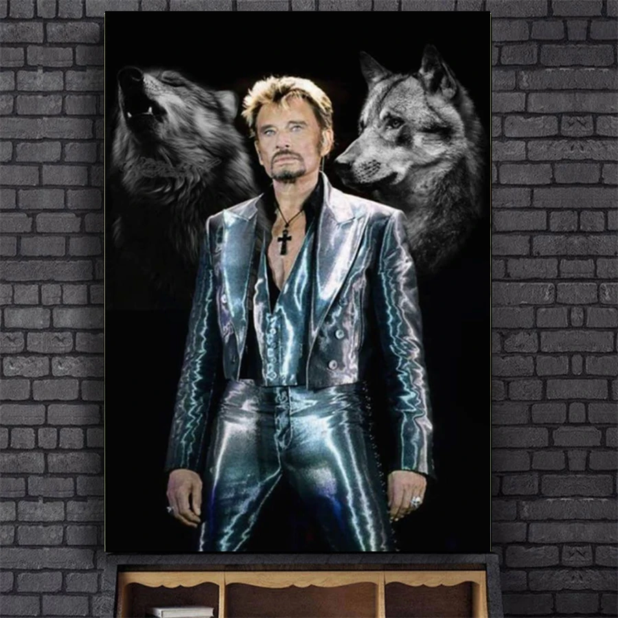 Diamond Painting 5D DIY Johnny Hallyday Portrait Rhinestones Picture Wolf Man Embroidery Mosaic Art Cross Stitch Home Decor