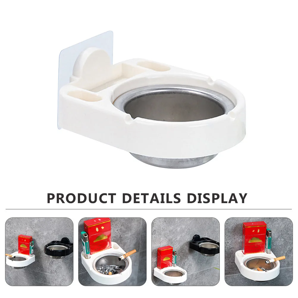 

1pc Wall Mounted Cigarette Ashtray Stainless Steel Detachable Tank Ash Holder For Bathroom Toilet Bedroom Balcony