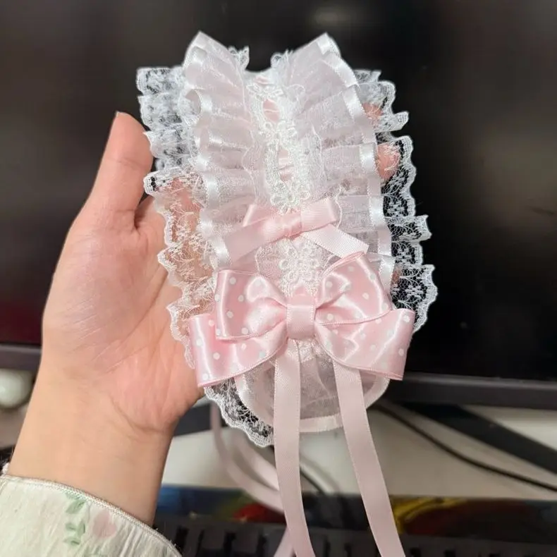 Women's Hair Band Lolita Headband Sweet Bow Lace Lolita Accessory Japanese LO Girl Maid Versatile Kawaii Headwear