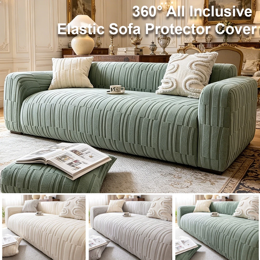 

1/2/3/4/5 Seater Stretch Sofa Cover Fully Wrapped Sofa Slipcover Non Slip Sofa Protector Furniture Covers for Living Room Decor
