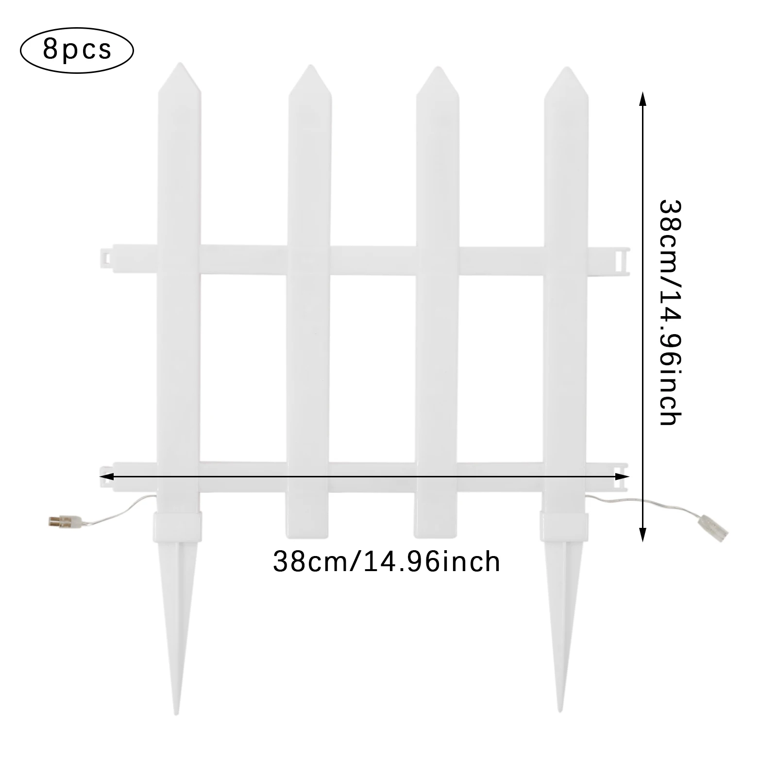8 عبوات من مصابيح السياج LED، ضوء أبيض دافئ، ألواح مقاومة للماء وPP، مثالية لتزيين الحديقة والعطلات #4