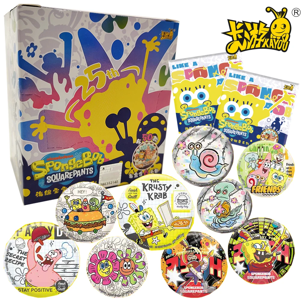

KAYOU Genuine SpongeBob SquarePants Premium Anime Pendant Peripheral Badge Brooch Clothing Decor Surprise Gifts for Children